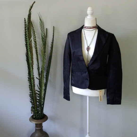Diesel black jacket with shoulder studs NWT - Picture 1 of 12